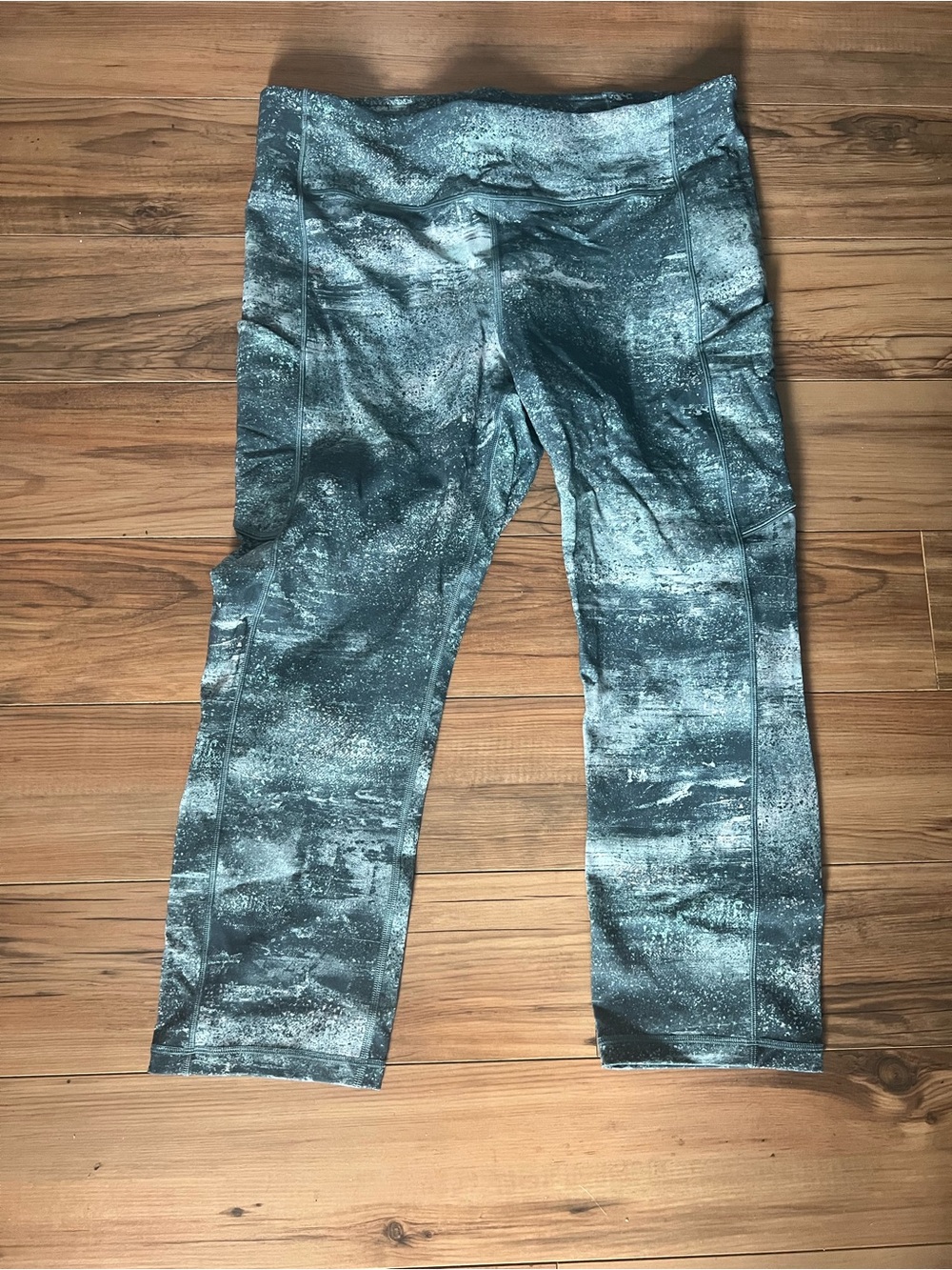lululemon athletica Teal Marble-Print Leggings
